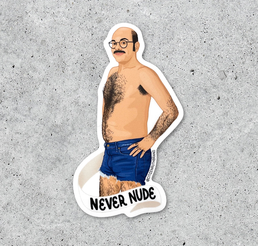 Tobias Never Nude Sticker