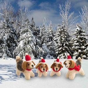 Santa’s Helpers Dog Ornaments - Set of 2